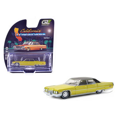 *PRE-ORDER* Cadillac Sedan Deville Lowrider Gold Metallic with Black Top 1971 , 1:64 Scale