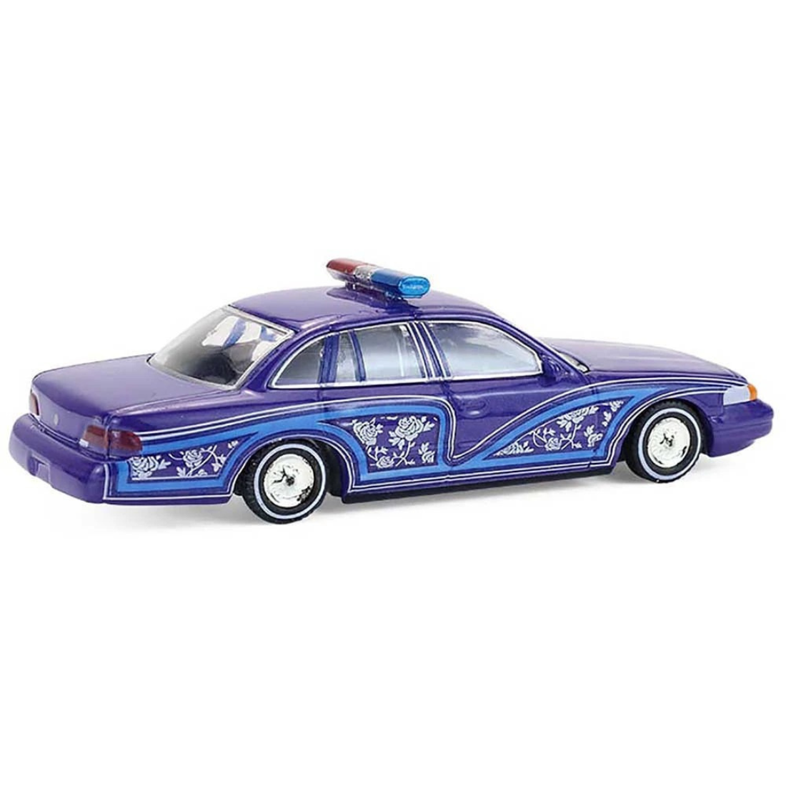 *PRE-ORDER* Ford Crown Victoria Lowrider Blue with Graphics and Lightbar 1992, 1:64 Scale