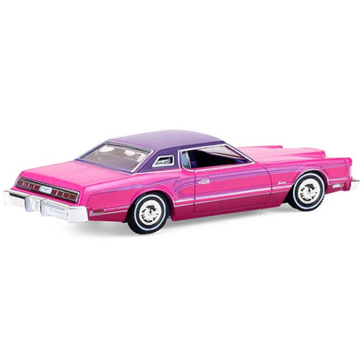 *PRE-ORDER*  Ford Thunderbird Lowrider Pink Metallic with Purple Top and Graphics with Purple Interior 1975, 1:64 Scale