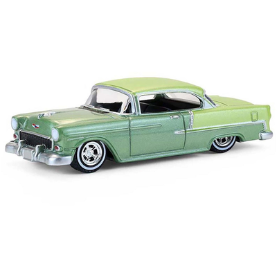 *PRE-ORDER*  Chevrolet Bel Air Lowrider Laurel Green Metallic and Crocus Yellow Two-Tone with Green Interior 1956, 1:64 Scale