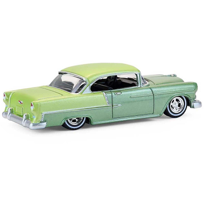 *PRE-ORDER*  Chevrolet Bel Air Lowrider Laurel Green Metallic and Crocus Yellow Two-Tone with Green Interior 1956, 1:64 Scale