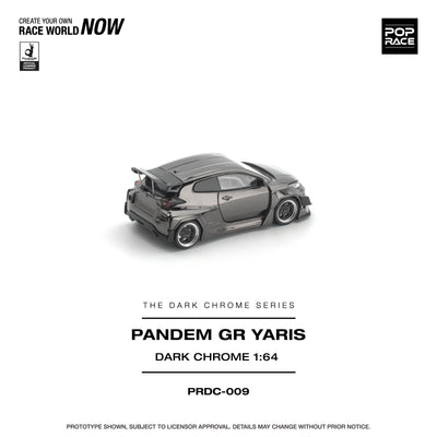 Premium scale diecast model car  – *PRE-ORDER* Pandem GR Yaris, 1:64 Scale (Dark Chrome) Collectible
