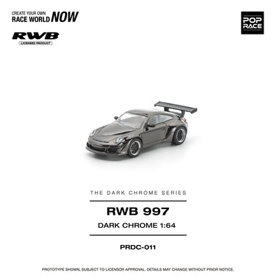 Premium scale diecast model car  – *PRE-ORDER* RWB 997, 1:64 Scale (Dark Chrome) Collectible