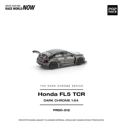 Premium scale diecast model car  – *PRE-ORDER* Honda Civic Fl5 TCR, 1:64 Scale (Dark Chrome) Collectible