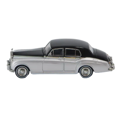 Premium scale diecast model car  – Rolls Royce Silver Cloud 1955, 1:64 Scale (Silver & black) Collectible