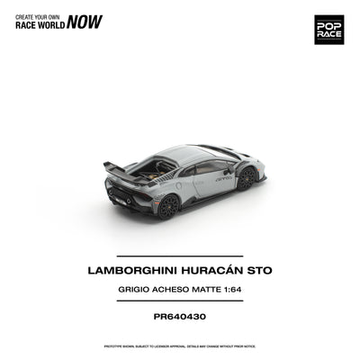Premium scale diecast model car  – *PRE-ORDER* Lamborghini Huracan STO Grigio Acheso, 1:64 Scale (Matte) Collectible