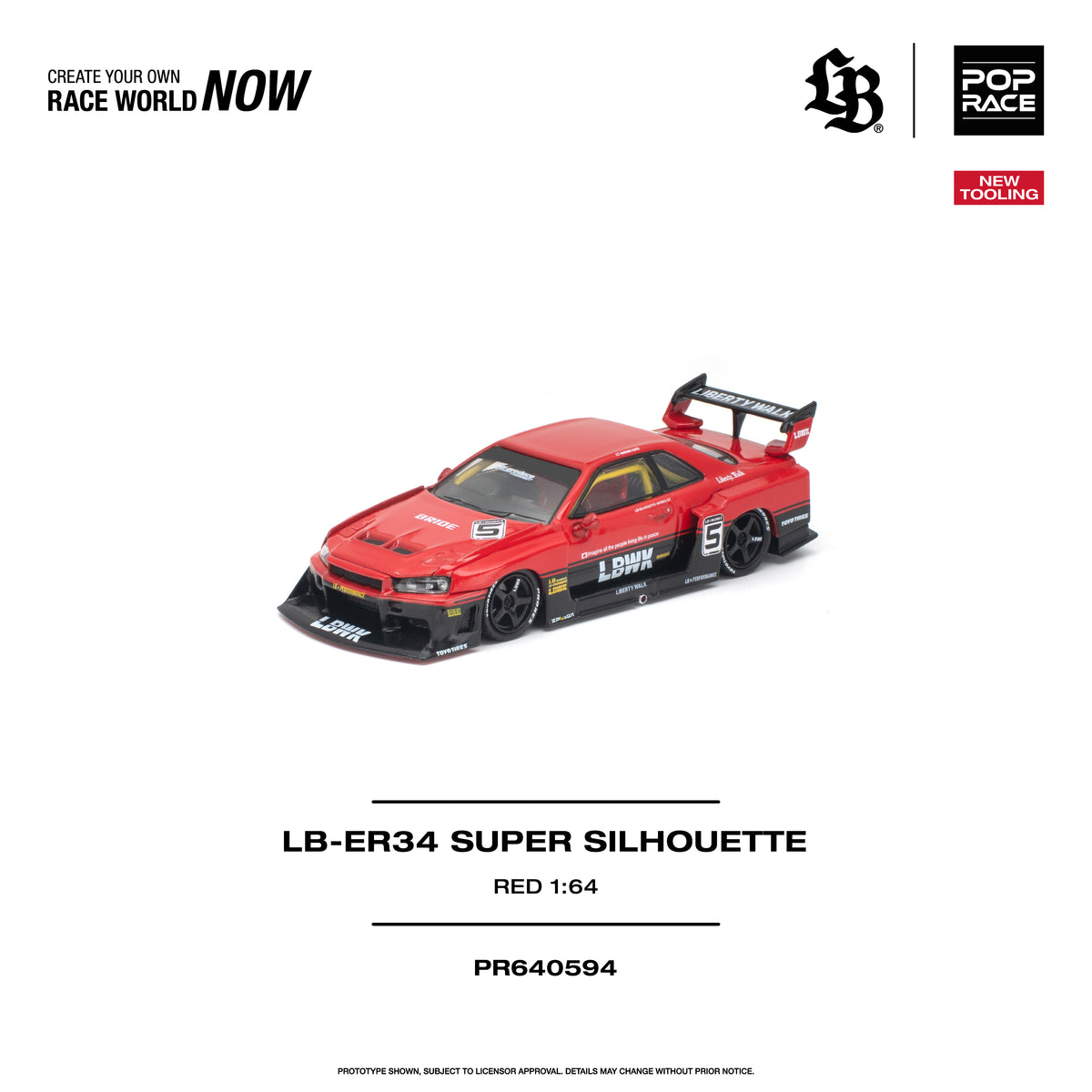 *PRE-ORDER* Liberty Walk - ER34 Super Silhouette, 1:64 Scale (Red)