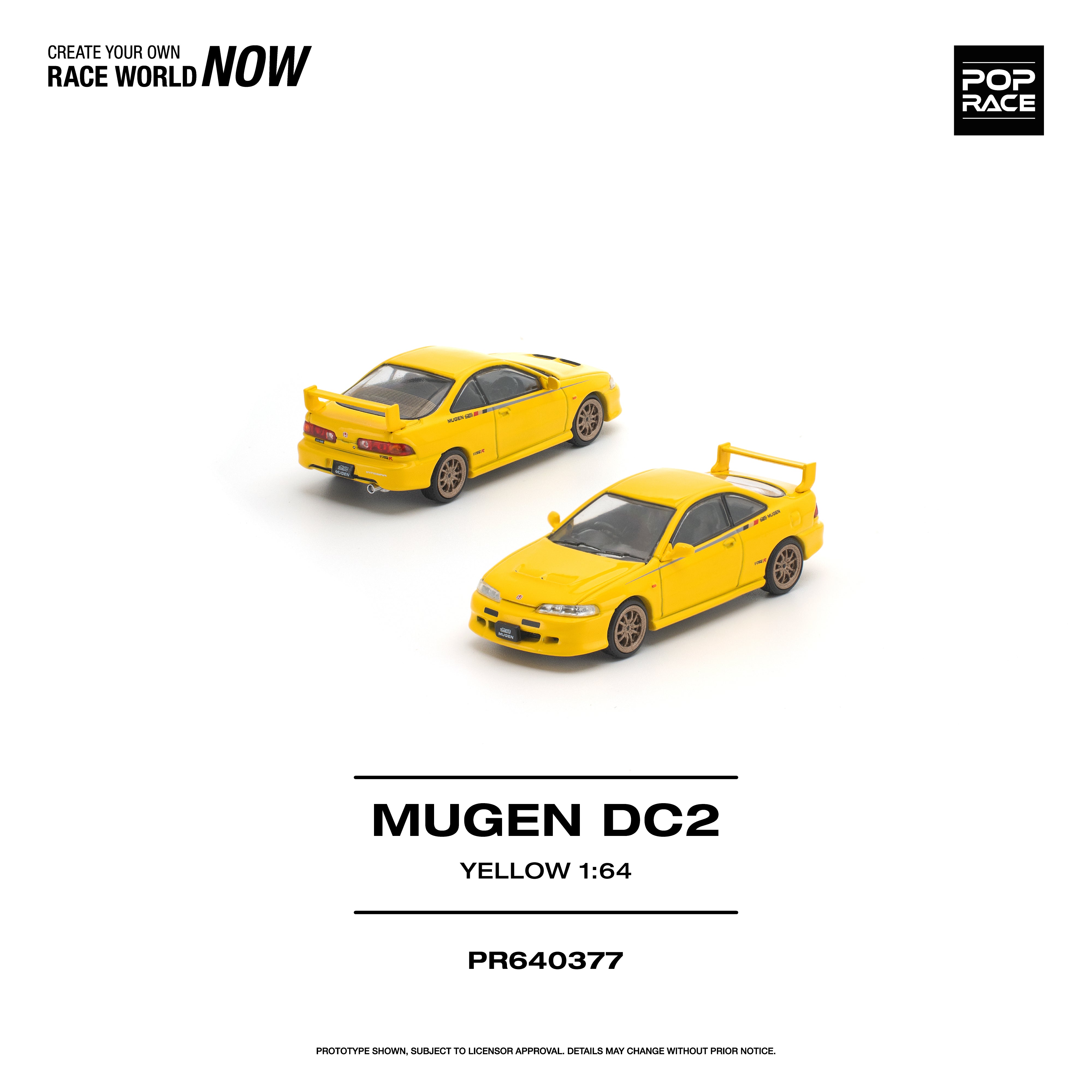 *PRE-ORDER* Nissan Mugen DC2 Yellow, 1:64 Scale