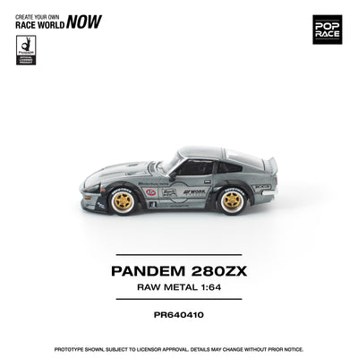 Premium scale diecast model car  – *PRE-ORDER* Pandem 280ZX Raw Metal, 1:64 Scale Collectible