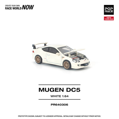 Premium scale diecast model car  – *PRE-ORDER* Honda DC5 Mugen New Tooling, 1:64 Scale (White) Collectible