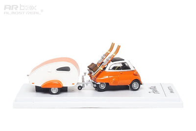 BMW lsetta with Ski & Trailer set, 1:64 Scale (Orange)