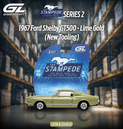 The Mustang Stampede Series 2 - 1967 Ford Shelby GT500 - Lime Gold, 1:64 Scale