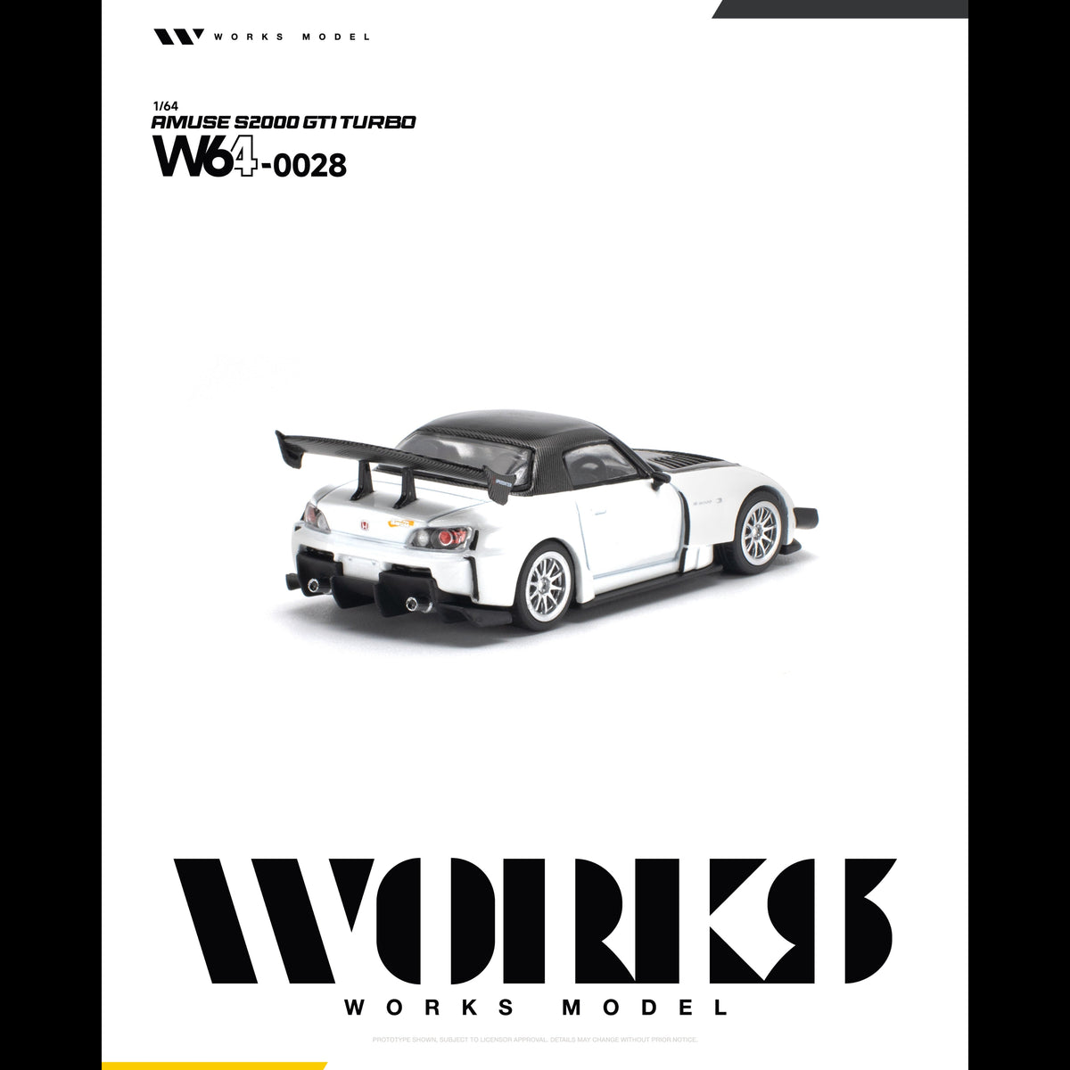 *PRE-ORDER* AMUSE S2000 GT1 TURBO, 1:64 Scale (WHITE)
