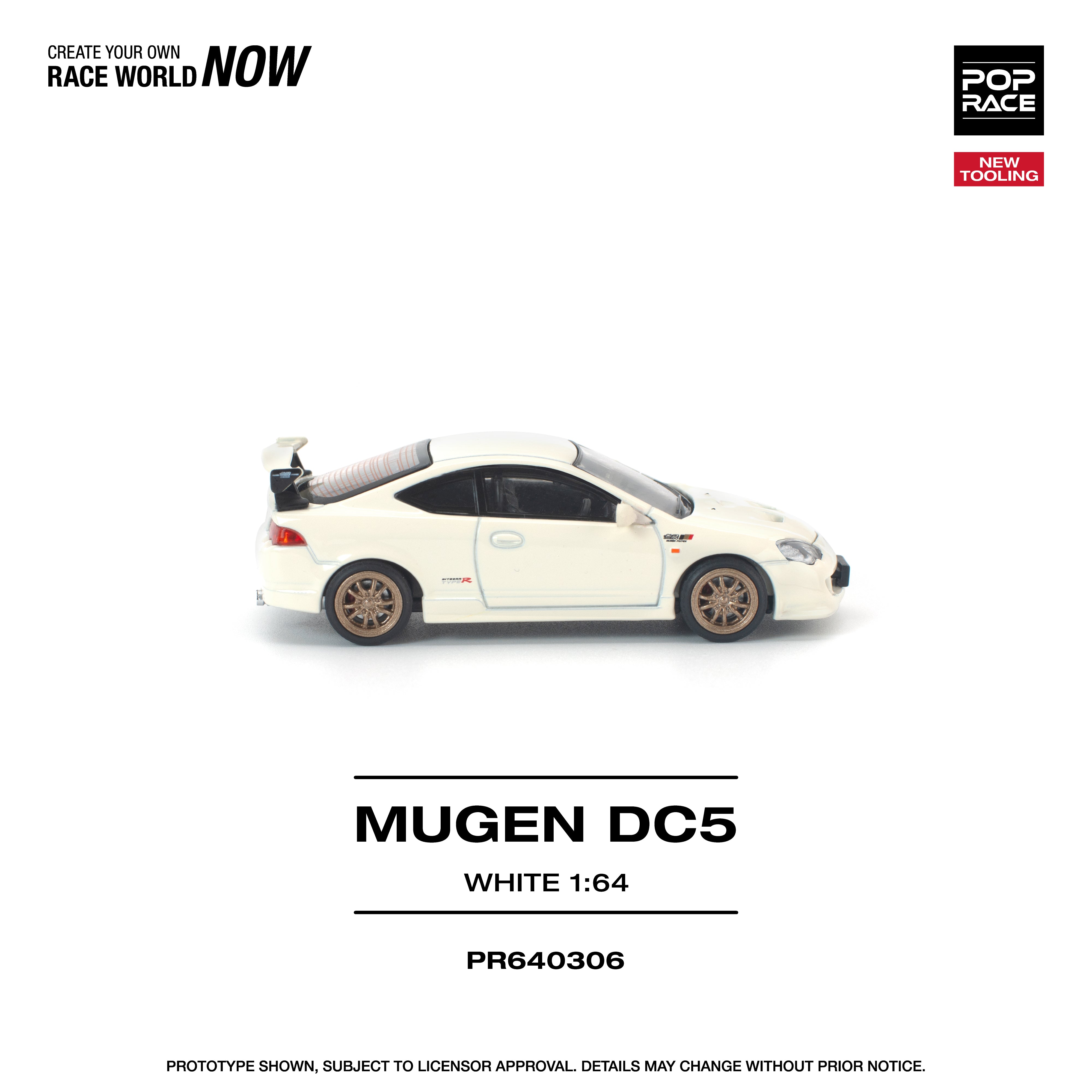 Premium scale diecast model car  – *PRE-ORDER* Honda DC5 Mugen New Tooling, 1:64 Scale (White) Collectible