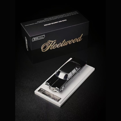 Premium scale diecast model car  – *HEC 2026* Cadillac Fleetwood 75, 1:64 Scale (Black) Collectible