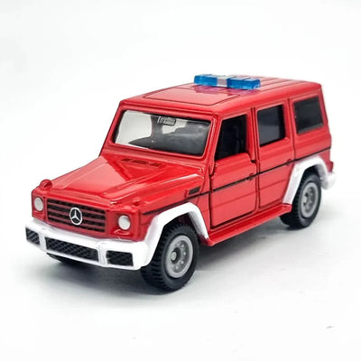 Premium scale diecast model car  – Tomica No.63 Mercedes-Benz G-Class Fire Command Vehicle, 1:62 Scale (Red) Collectible