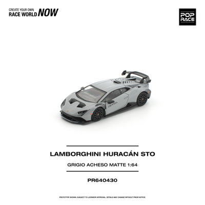 Premium scale diecast model car  – *PRE-ORDER* Lamborghini Huracan STO Grigio Acheso, 1:64 Scale (Matte) Collectible