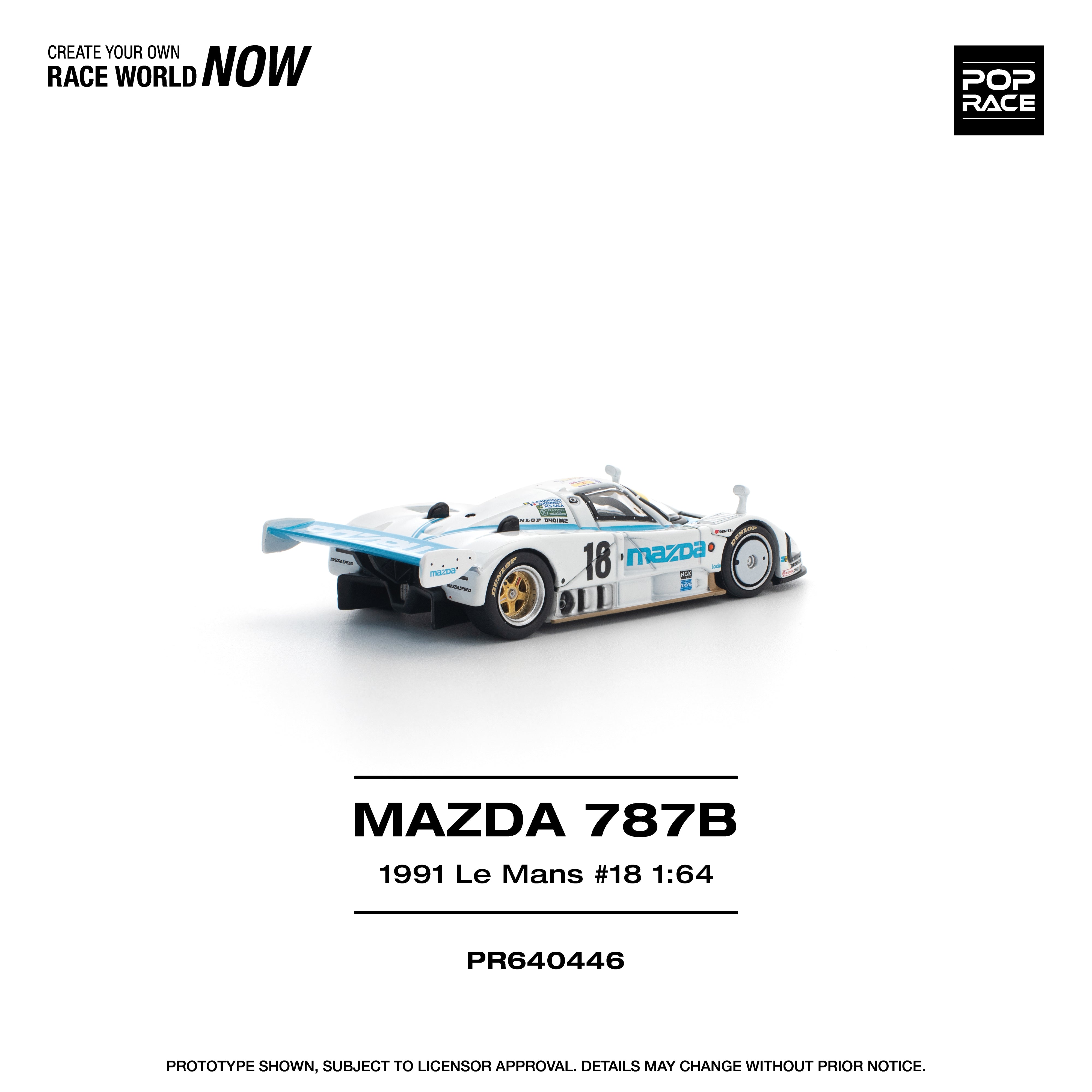 Premium scale diecast model car  – *PRE-ORDER* Mazda 787B 1991 Le Mans 24Hrs #18, 1:64 Scale Collectible