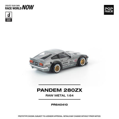 Premium scale diecast model car  – *PRE-ORDER* Pandem 280ZX Raw Metal, 1:64 Scale Collectible