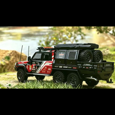 *PRE-ORDER* Land Cruiser LC79Double Cabin, 6x6 Off-Load Light Pickup, 1:64 Scale (Red Livery)
