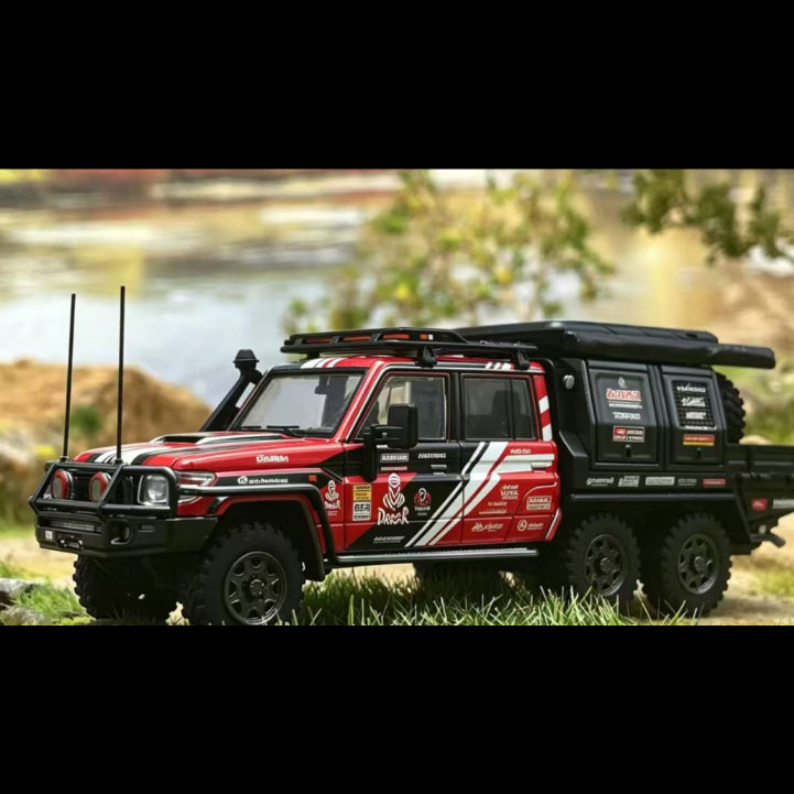 *PRE-ORDER* Land Cruiser LC79Double Cabin, 6x6 Off-Load Light Pickup, 1:64 Scale (Red Livery)