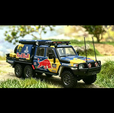 *PRE-ORDER* Land Cruiser LC79Double Cabin, 6x6 Off-Load Light Pickup, 1:64 Scale (Red Bull Livery)