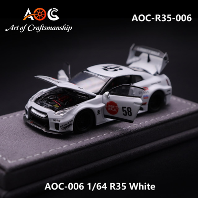 *PRE-ORDER* Liberty Walk GT-R R35 #58 White Livery, 1:64 Scale