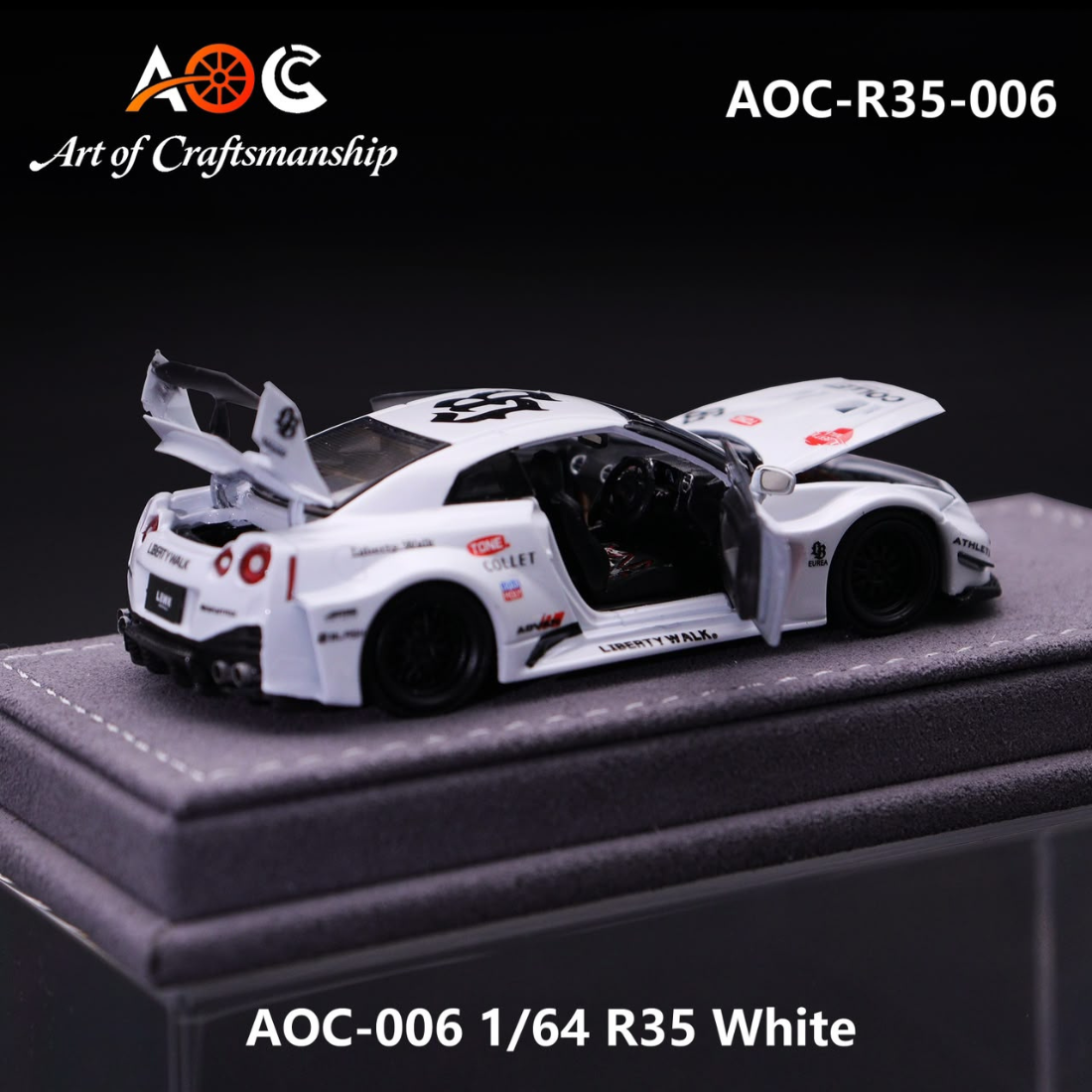 *PRE-ORDER* Liberty Walk GT-R R35 #58 White Livery, 1:64 Scale