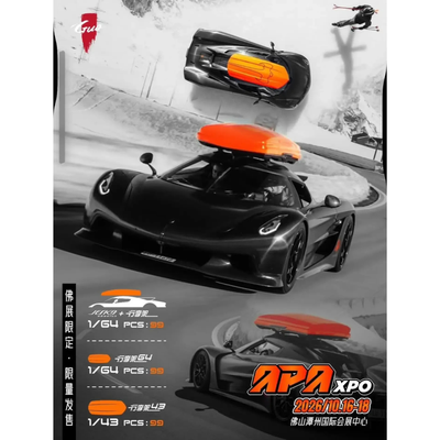 *APAXPO 2026* Koenigsegg Jesko with luggage (Limited to 99units), 1:64 Scale (Race Black)