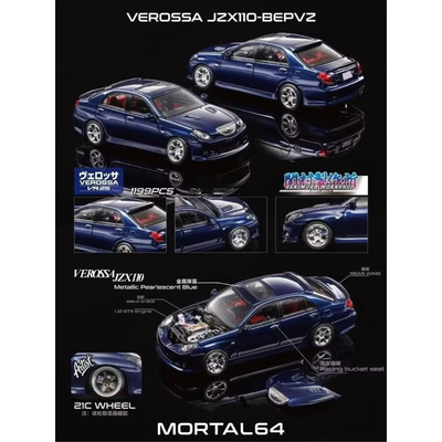 *APAXPO 2026* Verossa JZX110-BEPVZ (Limited to 1199units), 1:64 Scale (Metallic Pearlescent Blue)
