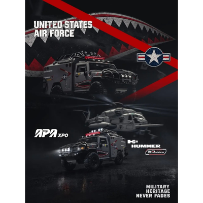 *APAXPO 2026* Hummer H2 Ambulance Air Force Grey Shark Livery (Limited to 800units), 1:64 Scale