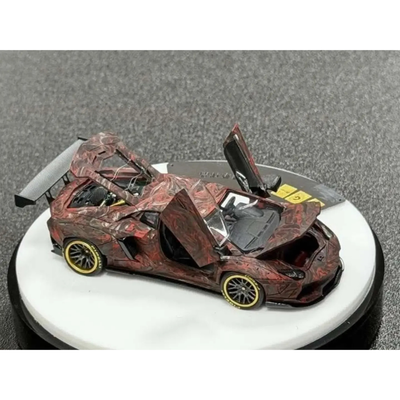 *APAXPO 2026* LBWK Aventador (Real carbon fiber. Comes with a keychain) Full Red, 1:64 Scale