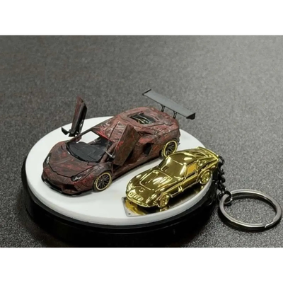 *APAXPO 2026* LBWK Aventador (Real carbon fiber. Comes with a keychain) Full Red, 1:64 Scale