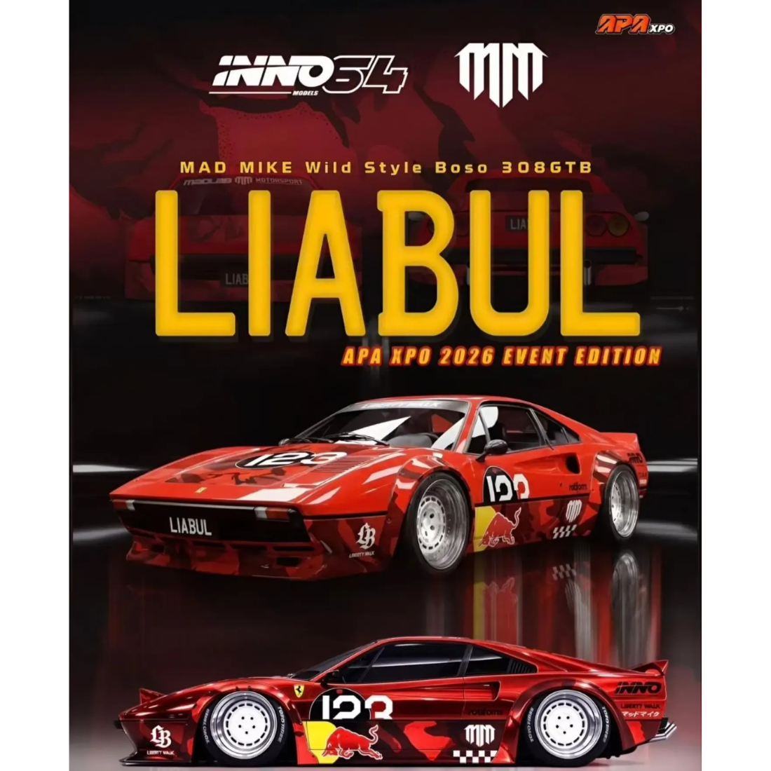 *APAXPO 2026* LBWK 308 GTB "LIABUL" Red Bull Livery Red Version (Limited to 699units), 1:64 Scale