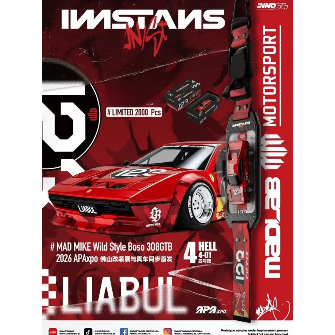 *APAXPO 2026* INNSTANS LBWK #MAD MIKE WILD STYLE BOSO 308GTB, 1:64 Scale