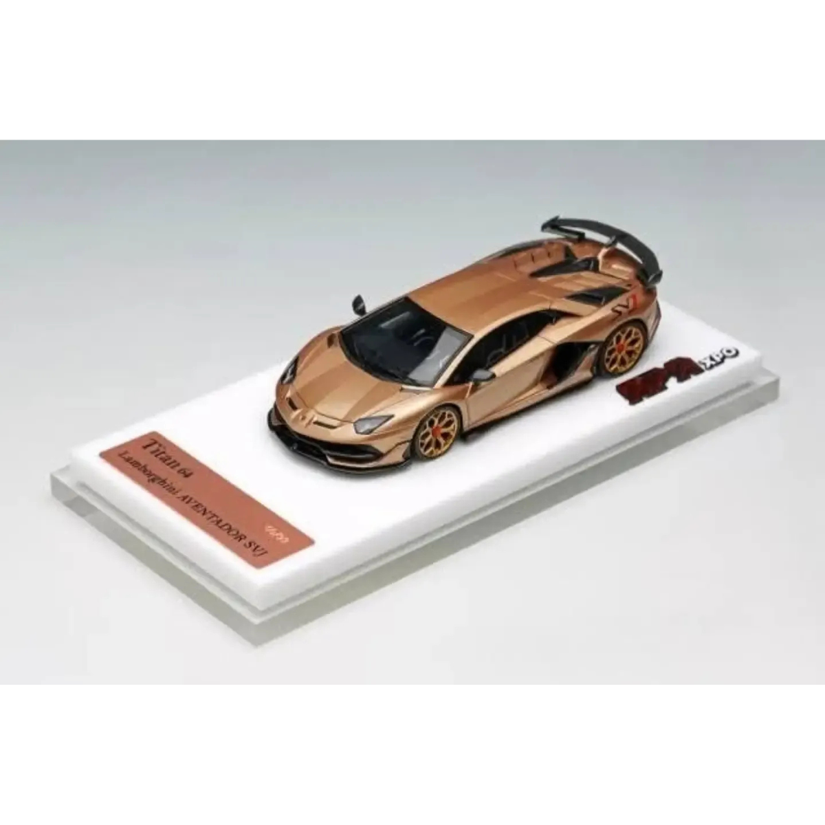 *APAXPO 2026* Lamborghini Aventador SVJ 2018 Oro Elios (Resin Material) Limited to 99units, 1:64 Scale