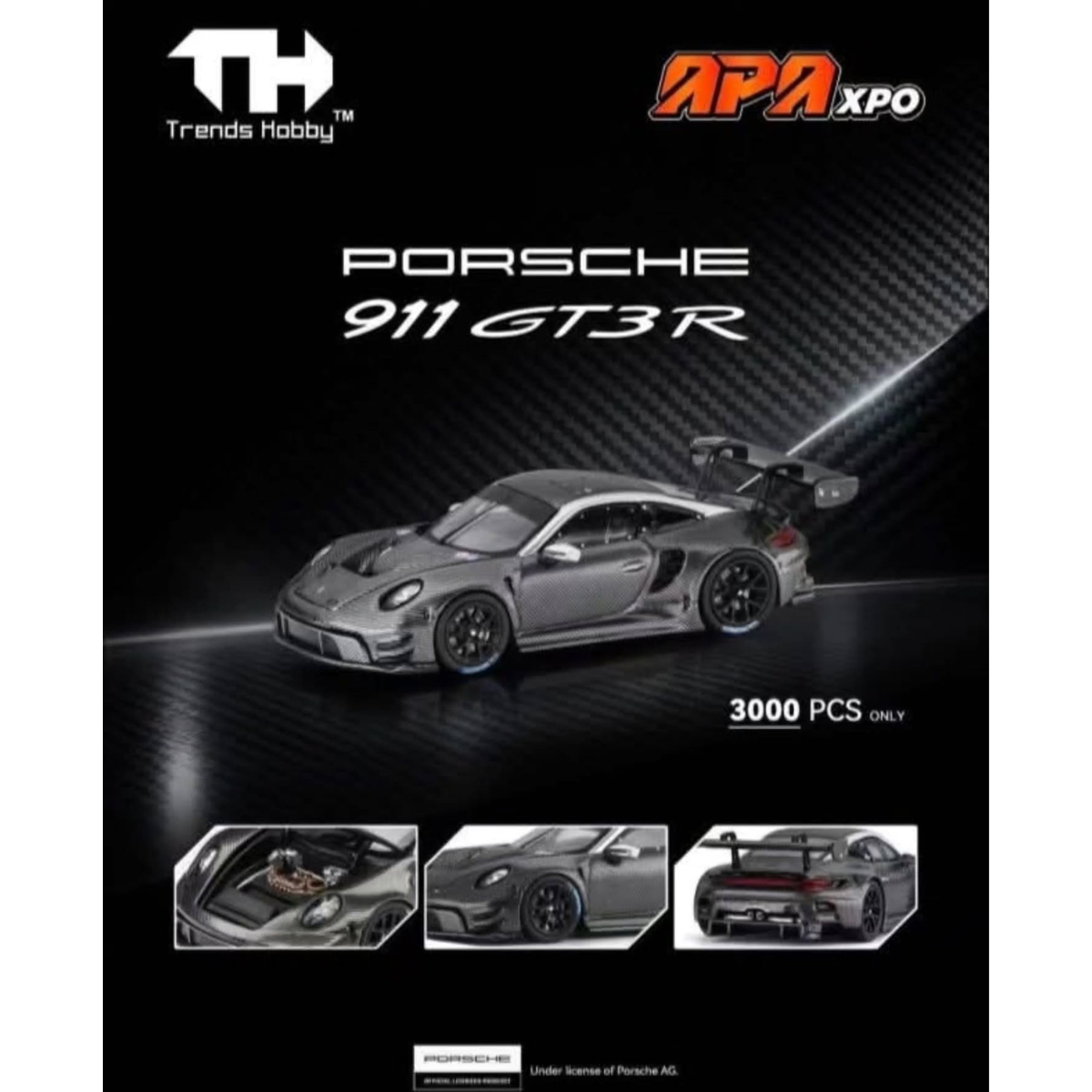 *APAXPO 2026* Porsche 911 GT3 R Full Carbon Black (Limited to 3000units), 1:64 Scale