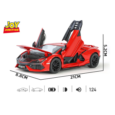 Lamborghini Daniel Street - Light, Sound with Openable Doors, 1:24 Scale (Red)
