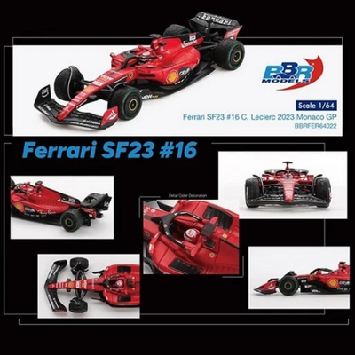 Ferrari SF23 Formula 1 Monaco Grand Prix 2023 #16 (C. Leclerc), 1:64 Scale