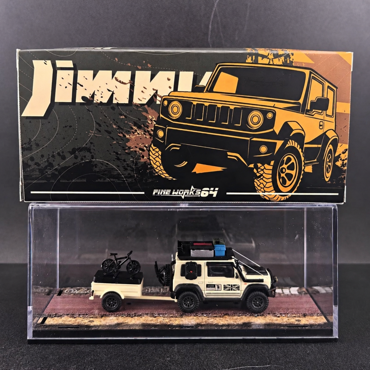 *APAXPO 2026* Jimny Debuted in 1970 4X4 off Road Mania (White on Black Wheels), 1:64 Scale