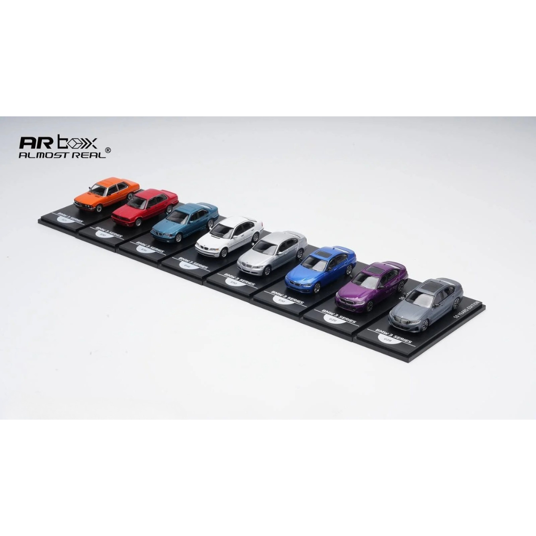 *PRE-ORDER* 50 Years of the BMW 3 Series 1:64 Miniature Collection (8 Cars Set), 1:64 Scale