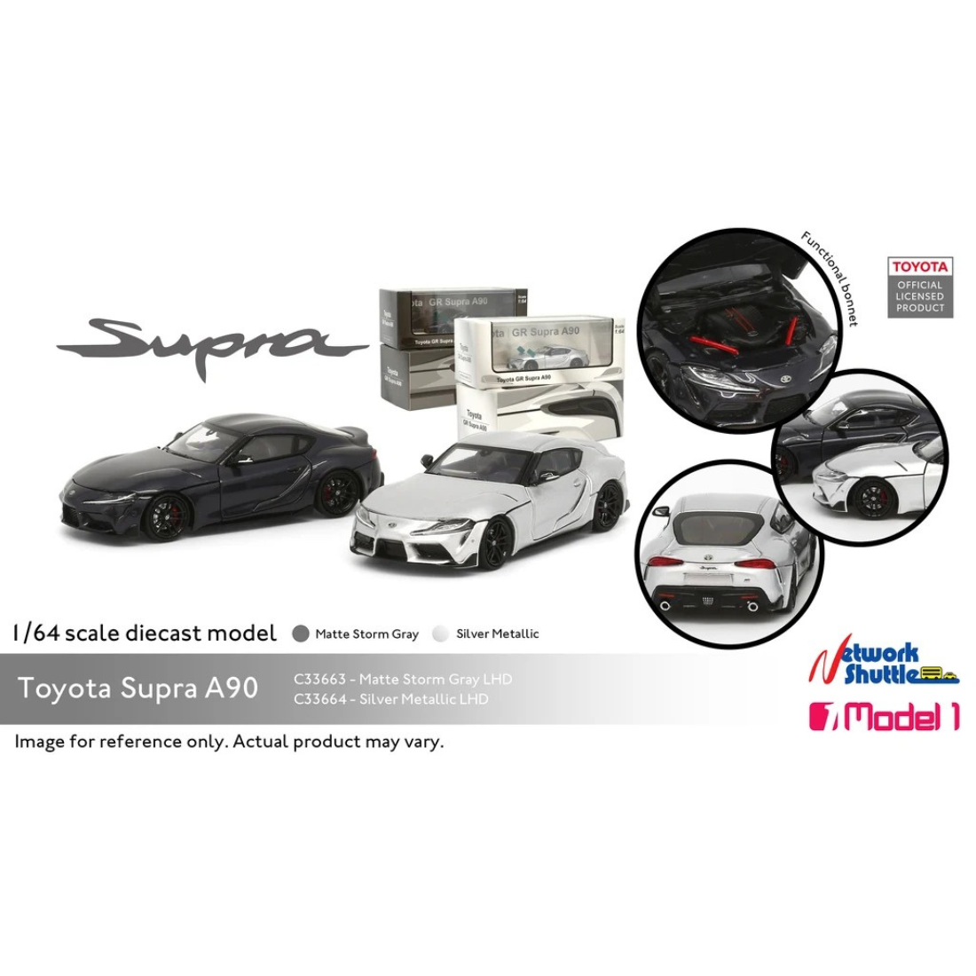 Toyota GR Supra A90 (Limited to 641 of 999), 1:64 Scale (Silver)