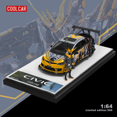 *PRE-ORDER* CoolCar - Honda Civic explosive modification Gray Mecha - puppet version, 1:64 Scale