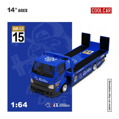 Hino H300 Transport Trailer, 1:64 Scale (Blue)