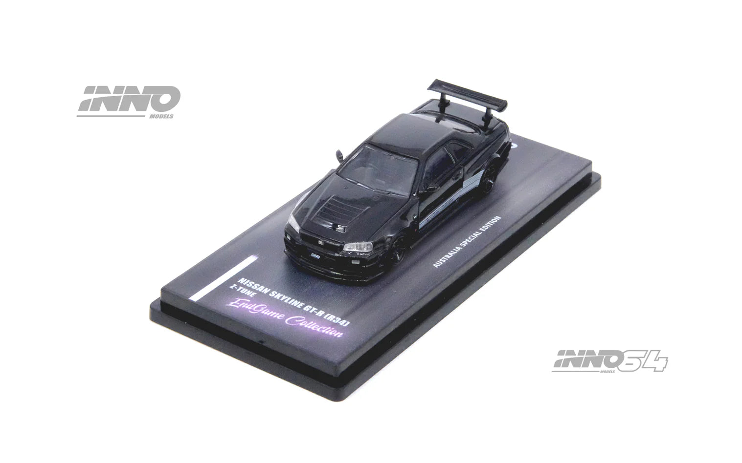 Premium scale diecast model car  – *PRE-ORDER* Nissan Skyline GT-R (R34) Z-Tune "Endgame" Australia Special Edition(Purple) (Chanse of Black Pearl Chase Car), 1:64 Scale Collectible