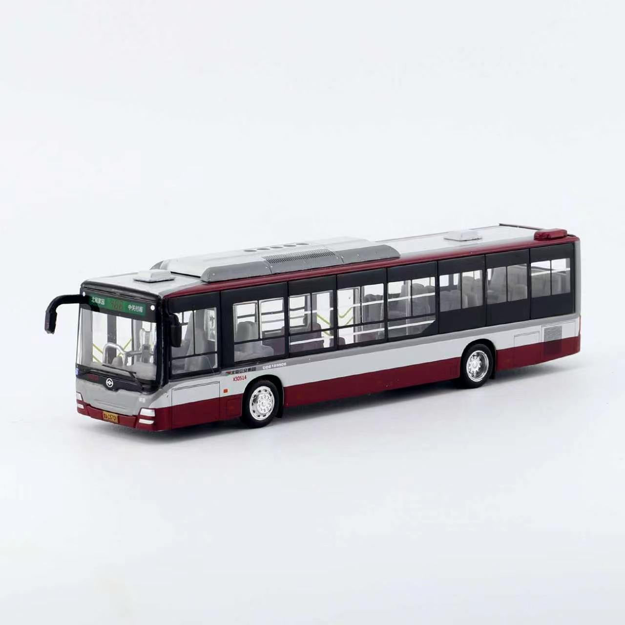 Premium scale diecast model car  – Standard City Bus, 1:110 Scale (Maroon & Grey) Collectible
