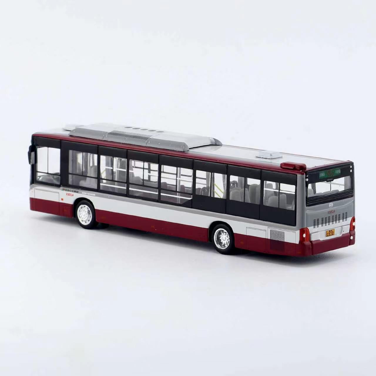 Premium scale diecast model car  – Standard City Bus, 1:110 Scale (Maroon & Grey) Collectible