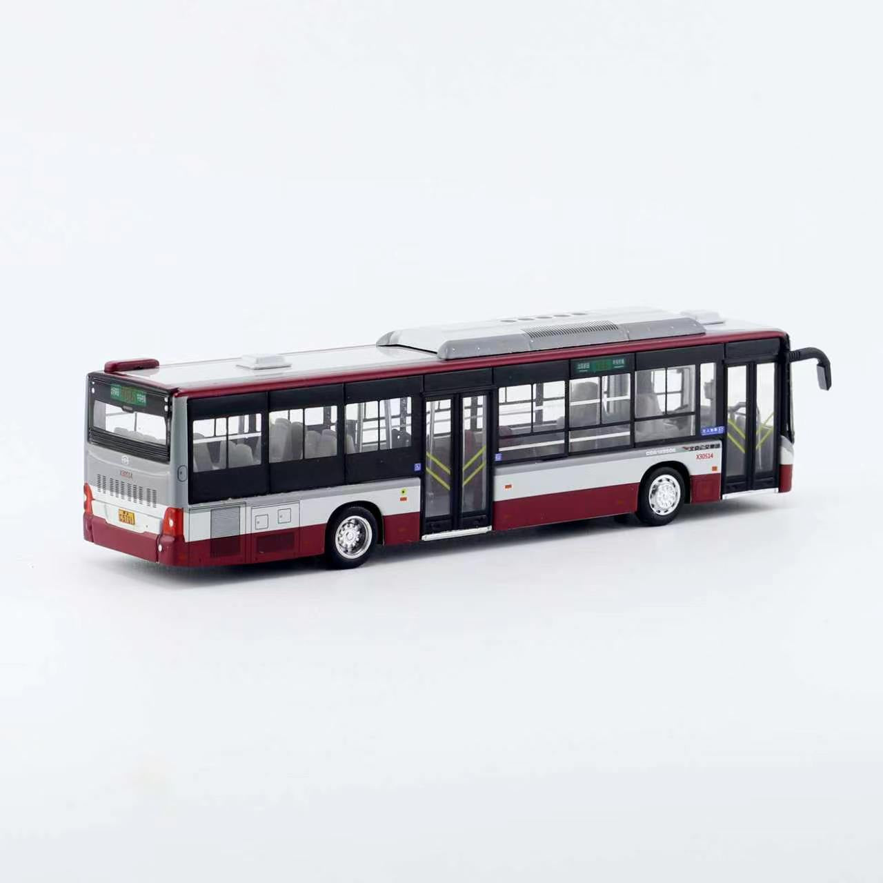 Premium scale diecast model car  – Standard City Bus, 1:110 Scale (Maroon & Grey) Collectible