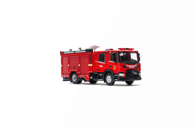 Premium scale diecast model car  – *HEC 2026* Scania Urban Main Battle Fire Truck, 1:64 Scale (Red) Collectible