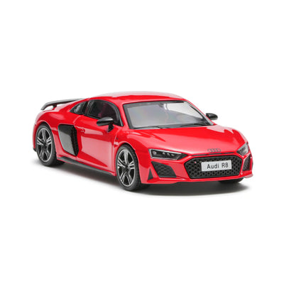 Premium scale diecast model car  – Audi R8 V10 Coupe Performance 2022, 1:64 Scale (Red) Collectible